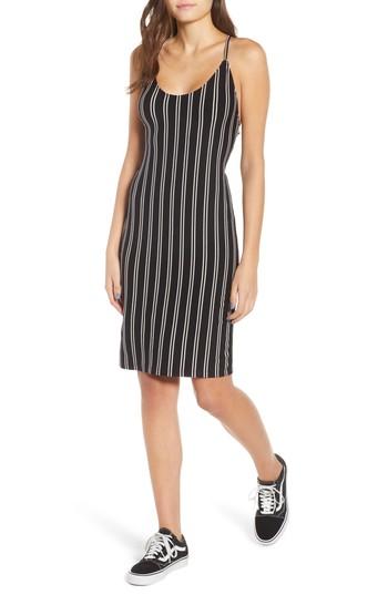 Women's Obey Lockette Strappy Striped Dress - Black