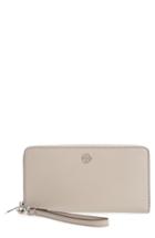 Women's Tory Burch Parker Leather Continental Wallet - Grey