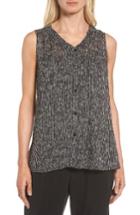 Women's Eileen Fisher Print Silk Tank, Size - Black