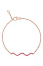 Women's Sabine Getty Memphis Chained Wave Pink Sapphire Bracelet