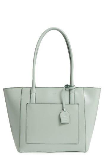 Lodis Medium Margaret Leather Tote With Zip Pouch - Green