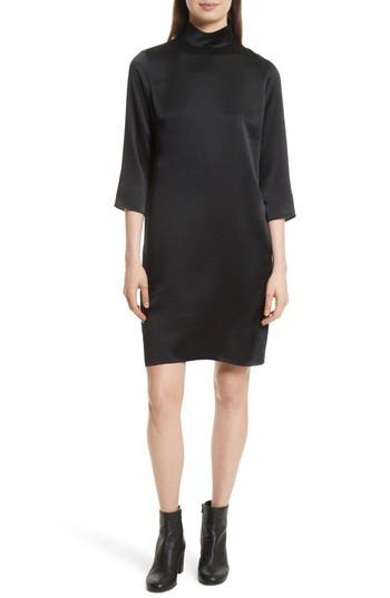 Women's Vince Mock Neck Silk Shift Dress