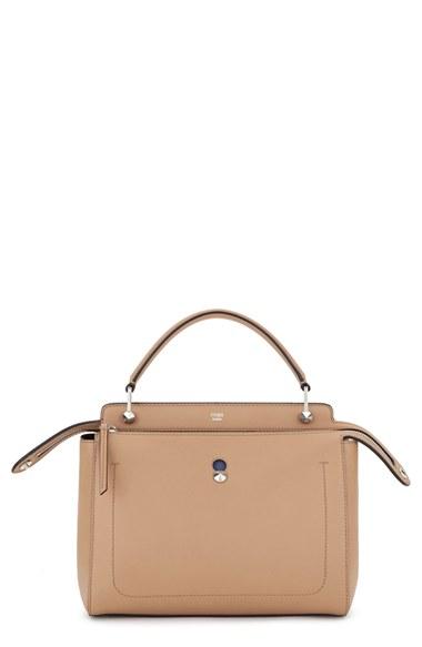 Fendi 'dotcom' Leather Satchel - Brown