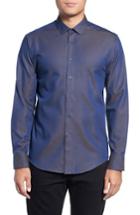 Men's Vince Camuto Slim Fit Print Sport Shirt, Size - Blue
