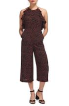 Women's Whistles Sonia Frill Lips Print Crop Jumpsuit Us / 6 Uk - Blue