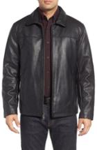 Men's Cole Haan Collared Open Bottom Faux Leather Jacket
