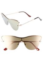 Women's Leith Cat Eye Shield Sunglasses - Gold/ Brown