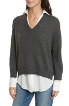 Women's Brochu Walker V-neck Layered Pullover - Grey