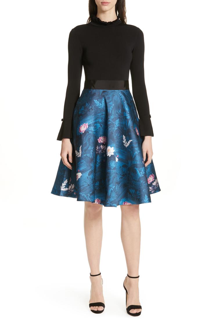 Women's Ted Baker London Kalinaa Wonderland Fit & Flare Dress - Black