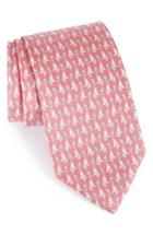 Men's Salvatore Ferragamo Dharma Elephant Print Silk Tie, Size - Pink