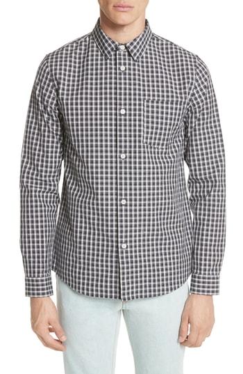 Men's A.p.c. Victor Check Sport Shirt - Blue