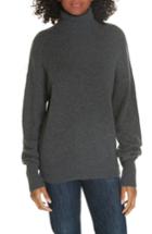 Women's Theory Cashmere Drop Shoulder Turtleneck Sweater, Size - Grey