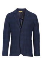 Men's Canali Slim Fit Plaid Cotton Sport Coat Us / 48 Eu R - Blue
