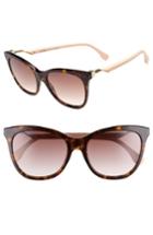Women's Fendi Cube 55mm Cat Eye Sunglasses - Havana Pink