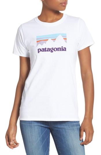 Women's Patagonia Shop Sticker Tee - White