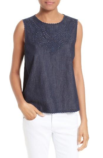 Women's Rag & Bone/jean Sahara Eyelet Cotton Blend Tank