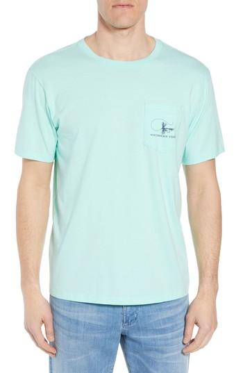Men's Southern Tide Fly Fishing Regular Fit Pocket T-shirt - Green