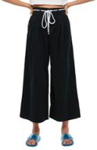 Women's Topshop Moto Pleated Tie Crop Jeans W X 30l (fits Like 28-29w) - Black