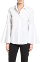 Petite Women's Vince Camuto Bell Sleeve Shirt, Size P - White