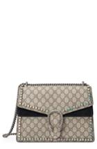 Gucci Medium Dionysus Crystal Embellished Gg Supreme Canvas & Suede Shoulder Bag - Beige