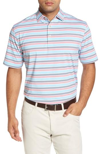 Men's Peter Millar Blount Stripe Stretch Jersey Polo - White