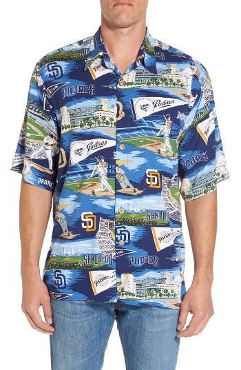 Men's Reyn Spooner San Diego Padres Print Camp Shirt - Blue