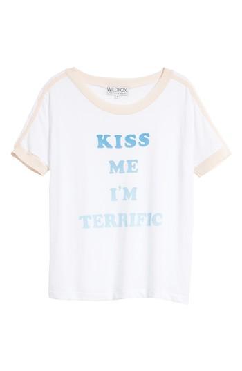 Women's Wildfox Kiss Me Wright Tee, Size - White