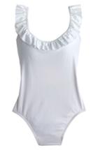 Women's J.crew Ruffle Scoop Back One-piece Swimsuit - White