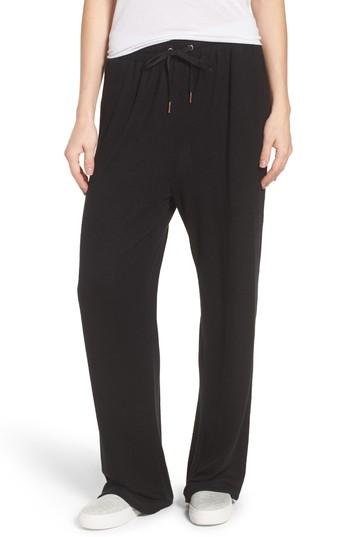 Women's Caslon Off Duty Wide Leg Drawstring Pants - Black