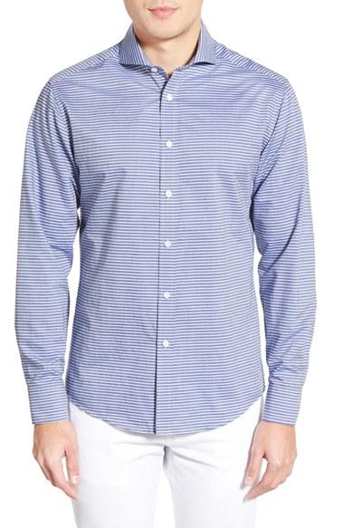 Men's Vince Camuto Trim Fit Plaid Sport Shirt - Blue