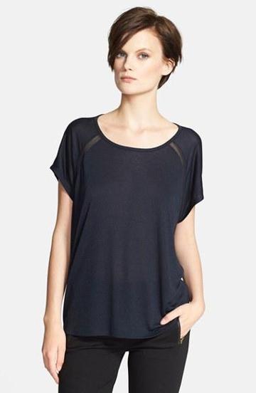 Vince Mesh Insert Raglan Tee