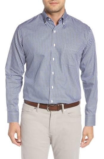 Men's Peter Millar Crown Soft Gingham Sport Shirt - Blue