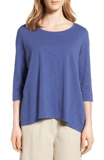 Women's Eileen Fisher Organic Cotton Top, Size - Blue