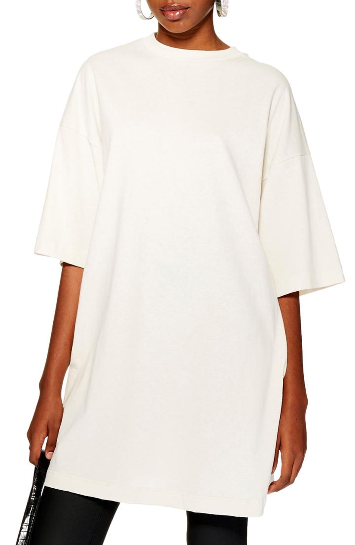 Women's Topshop Boyfriend Tunic Tee /small - Ivory