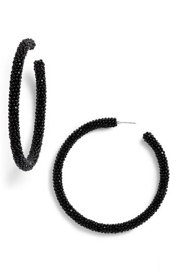 Women's Sachin & Babi Noir Large Caviar Hoop Earrings
