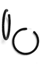 Women's Sachin & Babi Noir Large Caviar Hoop Earrings