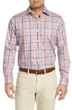 Men's Peter Millar Maritime Melange Check Sport Shirt - Red
