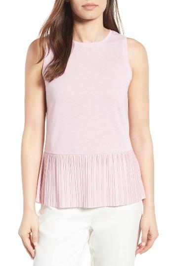 Women's Halogen Pleat Peplum Tank - Purple