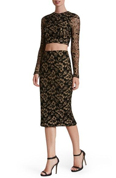 Women's Dress The Population 'alexa' Metallic Two-piece Dress