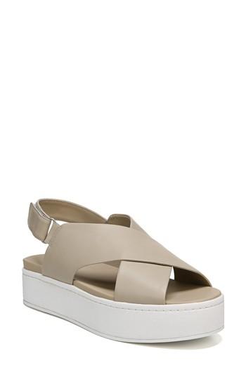 Women's Vince Weslan Cross Strap Slingback Sandal M - Beige