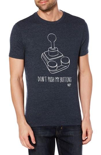 Men's Original Penguin Don't Push My Buttons T-shirt - Blue