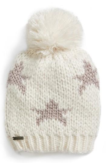 Women's Steve Madden Shining Star Pom Beanie - Ivory