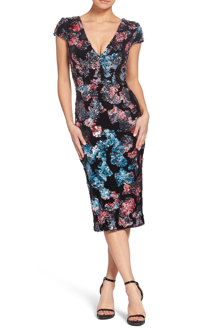 Women's Dress The Population Allison Embellished Sheath Dress - Black