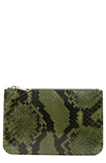 Orciani Large Diamond Genuine Python Pouch -