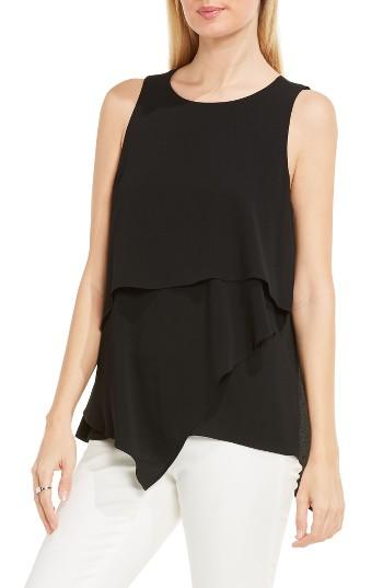 Women's Vince Camuto Tiered Asymmetrical Blouse - Black
