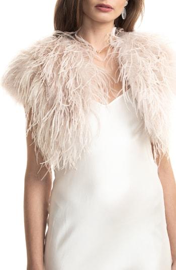Women's Bubish Berlin Ostrich Feather Bolero - Pink