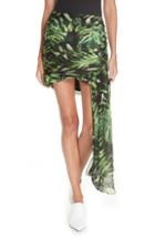 Women's Caroline Constas Kira Leaf Print Silk Miniskirt - Black
