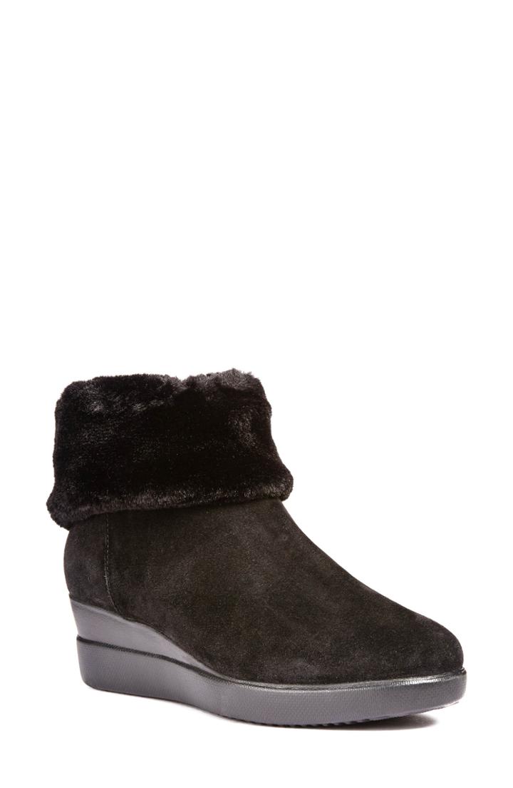 Women's Geox Stardust Faux Fur Lined Bootie Us / 36eu - Black