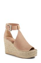 Women's Marc Fisher Ltd Annie Perforated Espadrille Platform Wedge M - Pink