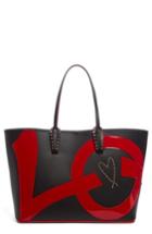 Christian Louboutin Cabata Love Embellished Leather Tote - Black